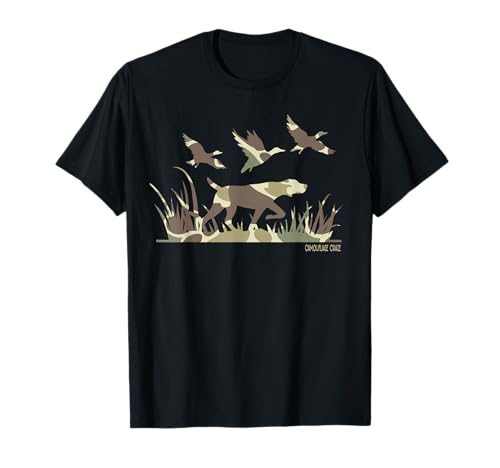 Duck Hunting Camouflage Camo Pointer Dog Camo Duck Hunter T-Shirt