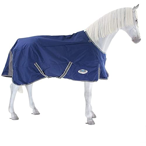 WeatherBeeta ComFiTec Premier Free II Standard Neck Lite Horse Blanket, Dark Blue/Grey/White, 84