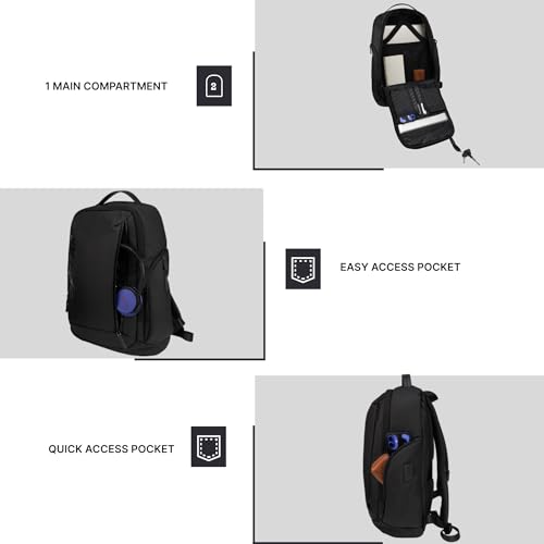 Image of F Gear Bellagio Grey 20L Laptop Backpack|Securely Fits Laptop Up to 17-Inch Laptop|USB & Type-C Charging Ports|Ideal Backpack for Office, College, Daily Commute & Travel