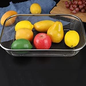 Image of Stainless Steel Dish Rack Drain Basket with Drip Tray & Spoon Holder Dish Drainer for Kitchen Drying Stand /Kuda /Plate Rack /Bartan Over Sink Counter Dish Rack Drain Basket Steel Tray Kitchen (Basket)