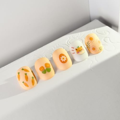 15 Sheets of Nail Stickers for Kids - 735 Cute Nail Stickers - Nail Decals for Girls - Flower, Bunny, Unicorn, Bear, Fruits | Glow in The Dark