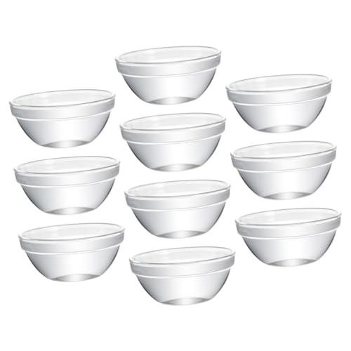 EPIGEIST 10 piezas Conjunto Cuencos de Vidrio Transparentes Resistentes al Calor Pequeños para Cocina Ensaladas Postres y Preparación de Alimentos Recipientes Prácticos para Uso Doméstico