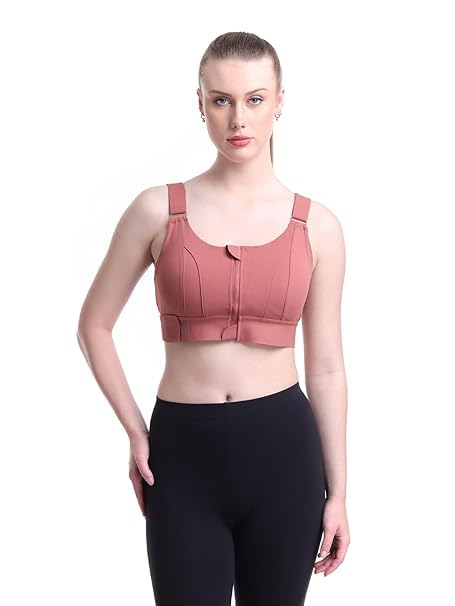 YEXY Women Polyester Spandex High Impact Front Zip Sports Bra Longline Fitness Criss Cross Back Crop Tops for Gym, Yoga & ...