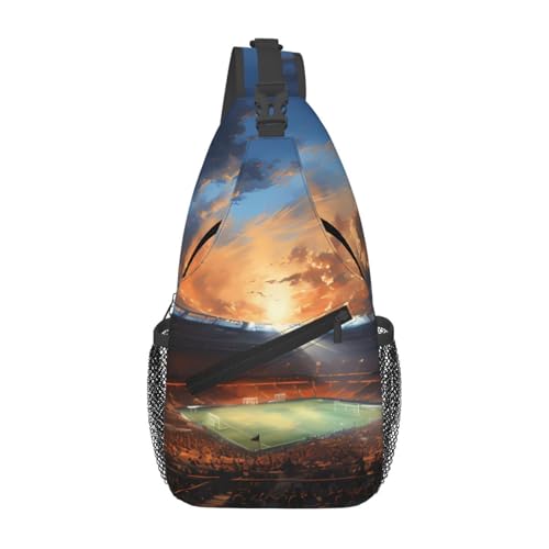 WZYCWB Maravillosa mochila cruzada con gráficos de fútbol para hombres y mujeres, perfecta para senderismo casual, disponible en estilos de pecho o hombro, Negro -, Talla única