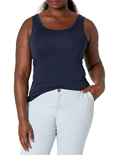 Amazon Essentials Women's Slim-Fit Tank, Pack Of 2, Red/Navy, Large #TOP1