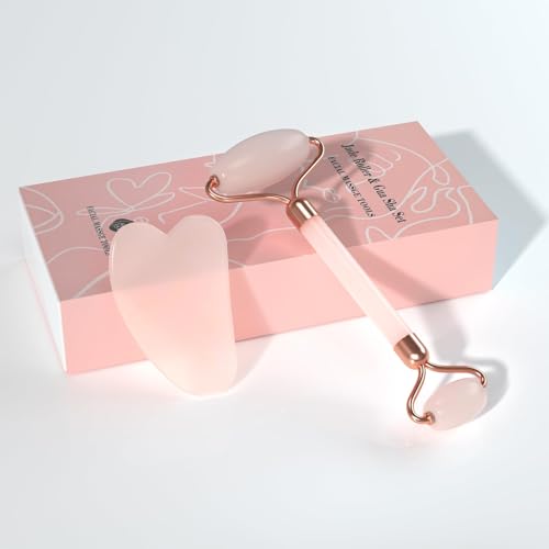 YLTNEUQER Ferramenta massageadora facial Gua Sha, rolo facial de jade, para rosto, pescoço, costas,