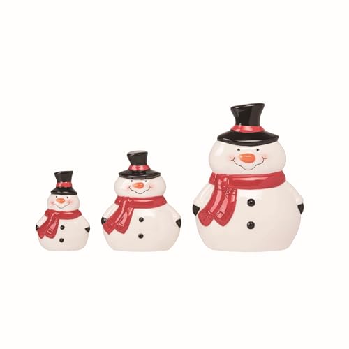 Transpac Transpac Dolomite 6.25 in. Multicolor Christmas Chubby Snowman Decor Set of 3 Multicolor