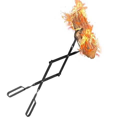 Szczypce kominkowe 66 cm, narzędzie do paleniska, akcesoria do paleniska na zewnątrz, wewnątrz, kemping, grill