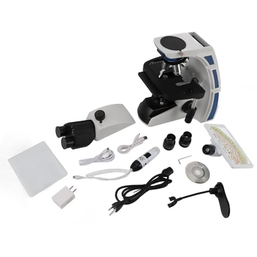 Image of Digital Trinocular Microscope 40X-1000X, 7 Inch Screen, Mechanical, Handheld Microscope, for Laboratory Research, Aquaculture (US Plug)