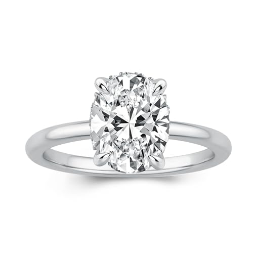 1.5CT Elongated Oval Cut Solitaire Engagement Ring for Women,Simulated Diamond Ring,925 Sterling Silver Promise Ring