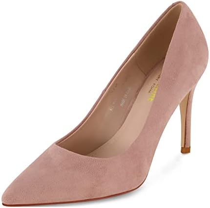 CUSHIONAIRE Women's Lola Dress Pump with +Comfort, Wide Widths Available, Blush Suede 8.5