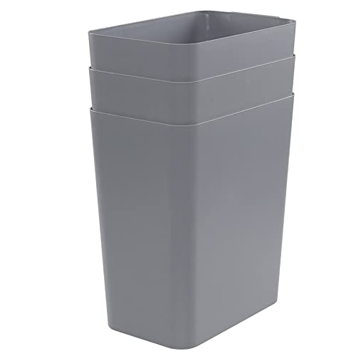 Caneca de basura rectangular 4.5 galones pack 3 gris
