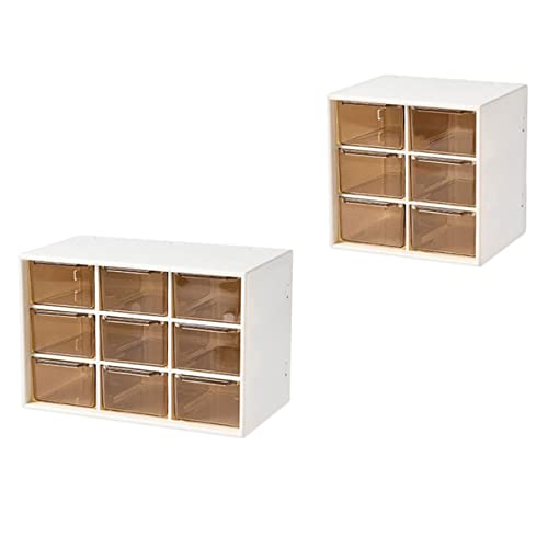 minkissy 2個入り ボックス 収納ボックス クラフトキャビネットオーガナイザー 化粧品ケース 引き出し部品ビン 化粧品ホルダー 食器棚オーガナイザー 収納ケース 実用的な容器 白い