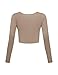 Light Coffee Crop Tops for Women Cheerleader Costume 2025 Fashion Party Clothes Long Sleeve Crop Tops Large