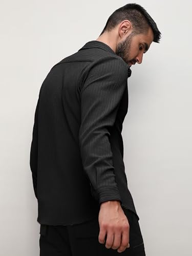 Image of Noble Monk Men's Regular Fit Casual Shirt |Full Sleeve| Polo Neck |Casual Shirts for Men