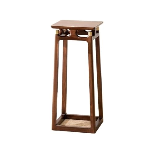 WFchenj222-6 Pedestal para bonsái Soporte for Plantas de Patas Altas con decoración de Metal, Base de Madera de Nogal for bonsái de Interior. Soporte de exhibición para macetas