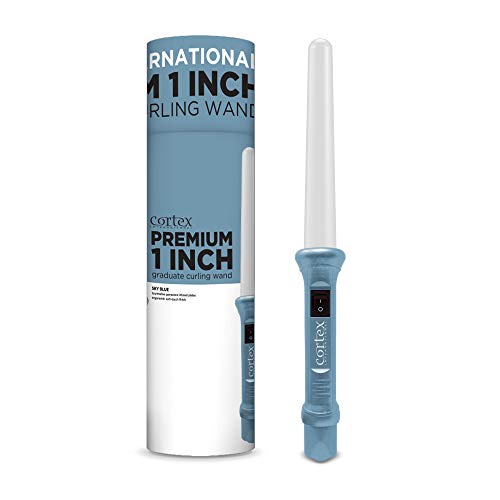 Cortex International Hot Curling Iron Wand Limited Edition - Premium Professional 1" Curler with Graduated Clipless Barrel - Curl Flat Hair Quickly