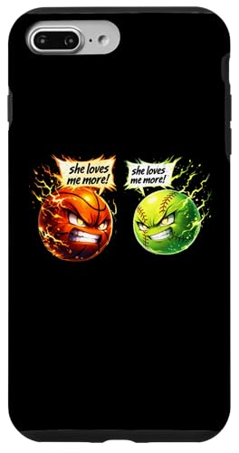 Funny She Loves Me More Basketball Vs Tennis �X�}�z�P�[�X iPhone 7 Plus/8 Plus �p