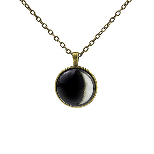 Kiseki Retro Moon Eclipse Pendant Chain Necklace For Girl Lady Women