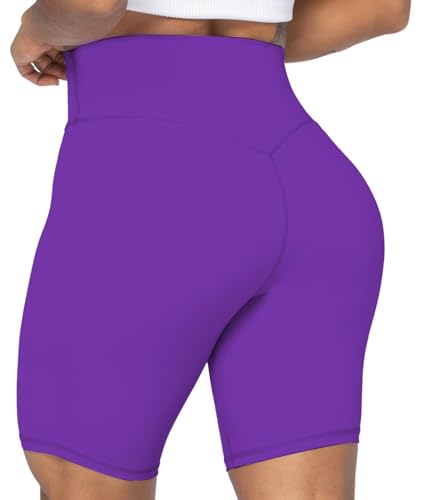 Image of Sunzel No Front Seam High Waist Biker Shorts for Women, Squat Proof Yoga Workout Gym Bike Shorts