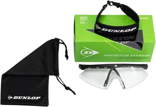 Lunettes de squash Dunlop juniors avec verres incassables anti-buée