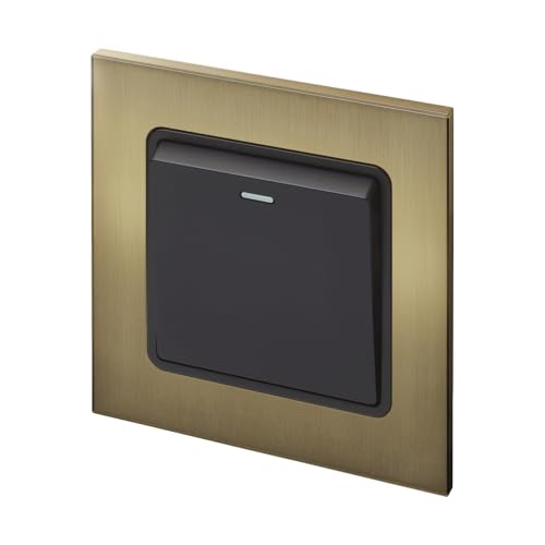 Interrupteur laiton brossé Retrotouch Aura 1G 2W, l'élégance haut de gamme