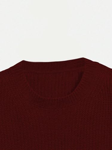 Image of WDIRARA Women's Plus Size Round Neck Long Sleeve Crop Sweater Ribbed Knit Pullovers