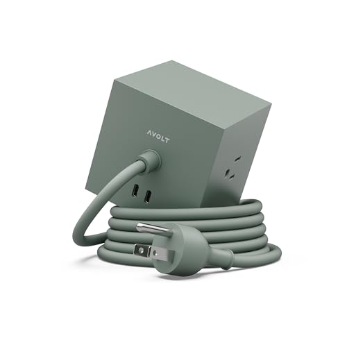 Avolt Square 1 Desk Power Strip Cube 3 AC Outlets Magnet Extension Cord