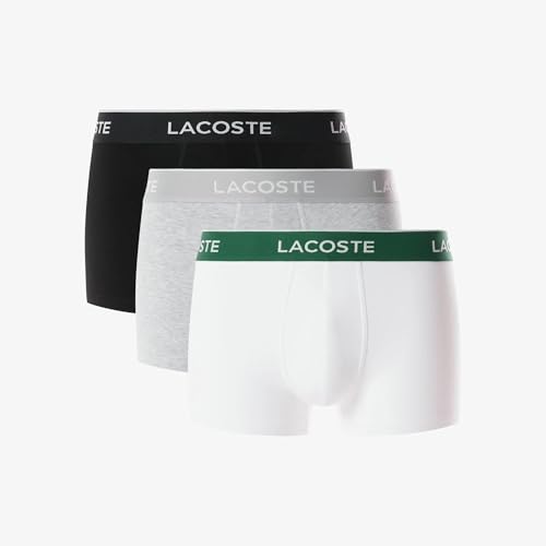 Lacoste 3-Pack Stretch Cotton Boxers pour Homme Noir/Blanc-Argent Chine XL