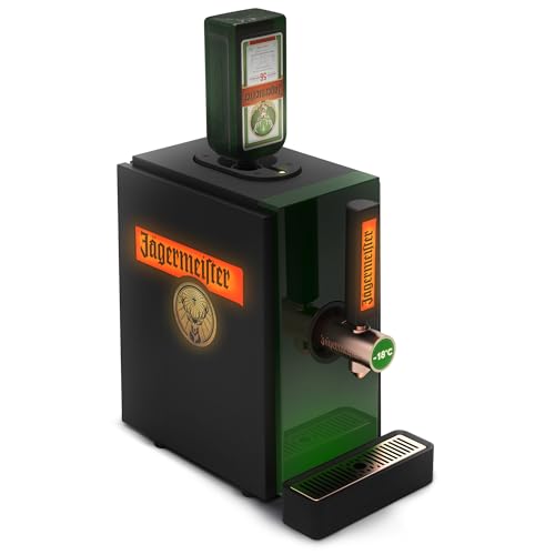Jägermeister Shot Machine 2.0 Kräuterlikör bei -18C zapfen Meisterhafte Shots servieren Die Zapfmaschine mit Kühlung passt auf Flaschengrößen 0 35l - 0 5l - 0 7l - 1l 22 0 x 39 5 x 40 7 cm