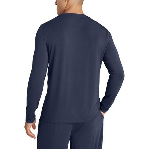 Image of Tommy John Men's Second Skin Modal Long Sleeve Henley Sleep Top