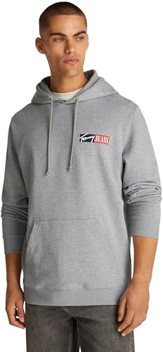 Tommy Jeans Herren Hoodie Entry Graphic mit Kapuze, Grau (Grey Htr), XXL – Ansicht 1