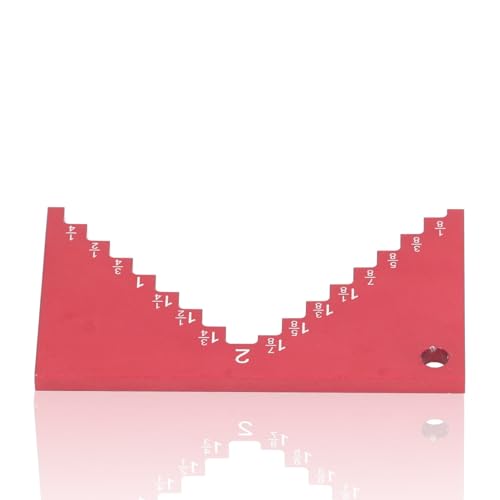 Step Depth Gauge, Aluminum Alloy Red Anodized Surfaces Table Saw and Bench Planes Router Depth Gauge for Setting up Blade Height, Woodworking Projects