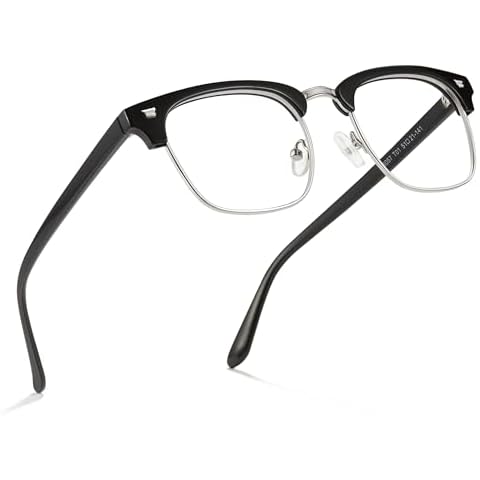 Cyxus Blue Light Glasses Men Retro Semi Rimless Clear Blue Light Glasses for Computer Eye Strain Gaming Glasses Anti Harmful Blue Light for Men Women Cover
