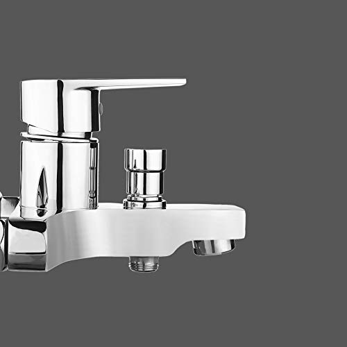 Image of Hindware Amazon F320018CP Brass Single Lever Bath and Hand Shower Wall Mount Mixer Exposed with Chrome Finish for Bathroom with Tip-Ton