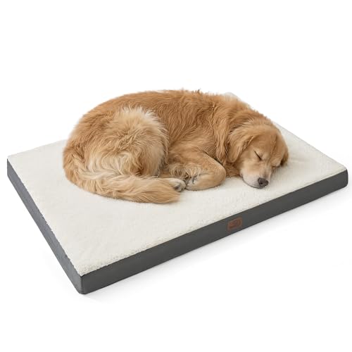 Bedsure XL Dog Beds Large Sized Dog -Orthopedic Flat Extra Large Pet Beds with Removable Washable Cover, Egg Crate Foam Mat, Suitable for Pet Up to 100 lbs