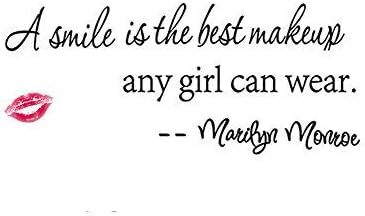 A Smile is The Best Makeup Any Girl Can Wear Wall Stickers Home Decal Removable Art DIY Sticker
