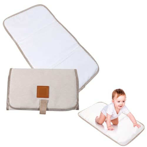 Travel Changing Mat, Foldable Changing Mat for Baby, Waterproof Nylon and PEVA Material, Compact Folded Size 31 * 1 * 21 cm, Ideal for Baby Bed, Stroller, Travel, and Outdoor Use