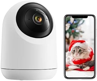 SwitchBot Security Camera Indoor 2K - Pan Tilt 360° Camera with Smart Tracking, Two-way Audio, Home Security WiFi Camera Works with Alexa&Google Home, 10m Night Vision, Cloud & SD Storage Ups to 256G