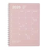 手帳 2026 スケジュール帳 2026年1月始まり 月間ブロック B6変型 ノートブックカレンダー・S・縦型 ピンク マークス 26WDR-NB11-PK
