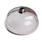 WANGFENG Mikrowellenabdeckhaube/Mikrowellen Abdeckung/Fliegenhaube,Runder Brotteller mit Deckel, Lebensmittelbehälter mit wiederverwendbarer Kuppelabdeckung aus Kunststoff, Kuchen-Cracker-Melamin-