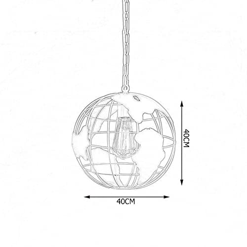 Lustre globe en métal vintage suspension E27 pour loft et cuisine