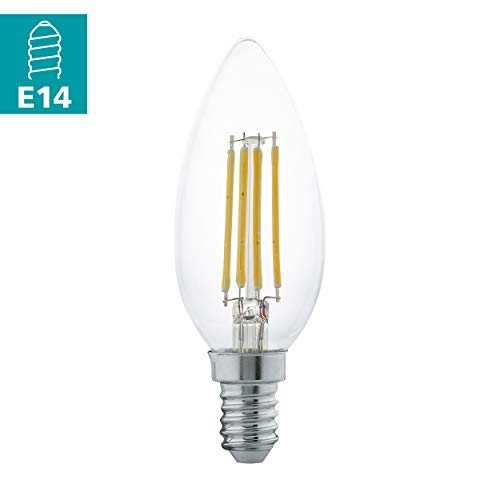 Eglo LED Filament Candle Light Bulb, E14 Edison lamp for Retro Lighting 4 watt (Equivalent to 32 watt), 350 Lumen - Image 2