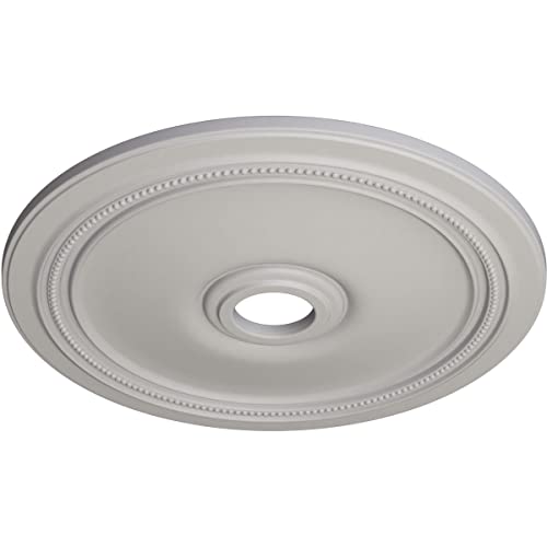 Image of Ekena Millwork CM24DIUWF Diane Ceiling Medallion, 24 inchOD x 3 5 /8 inchID x 1 1 /4 inchP (Fits Canopies up to 6 1 /4 inch), Hand-Painted Ultra Pure White