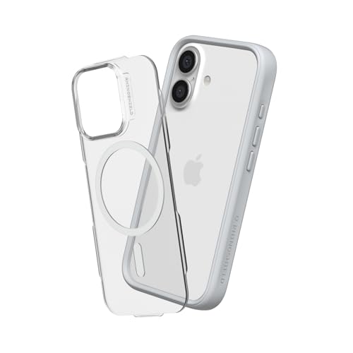 Funda iPhone 16 RhinoShield Mod NX que resiste caídas de 3.5 metros en color gris