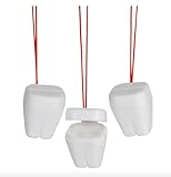 Nikki's Knick Knacks Tooth Saver Necklaces Tooth Holder Tooth Fairy Boxes - Dentist Party Favor Goodie Bag Reward Box Treasure Chest - 12 Piece, White