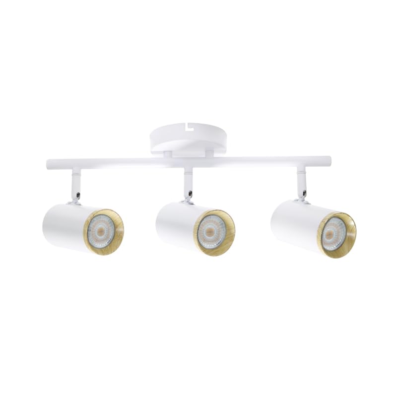 VoltShine Aplique de techo GU10 de 3 focos, acabado country, ideal para iluminación decorativa en salones y espacios de estilo rústico.