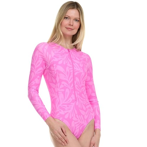 Image of Hurley Long Sleeve Womens One Piece Swimsuits, Swimsuit for Women, Bathing Suit for Women, Swim Suit UPF 50+ SPF UV Protected