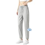 [Ｋａｙｉｙａｓｕ] スウェットパンツ レディース 接触冷感 ジャージパンツ 吸汗速乾 薄手 アウトドア(XL グレー（裾絞り）)