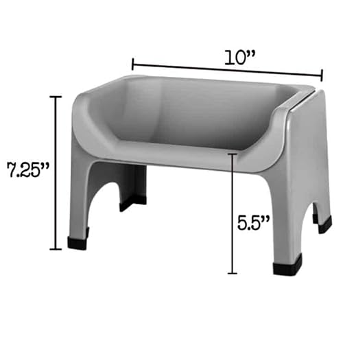 Fluff Trough Elevated Dog Bowl For Food | 5Inch Tall Cat & Dog Feeding Station | Vet Approved Non-Toxic Silicon Feeder Bowl Insert | Raised Bowl For Medium And Small Dog/Pet With Flat Face (Gray) #TOP1